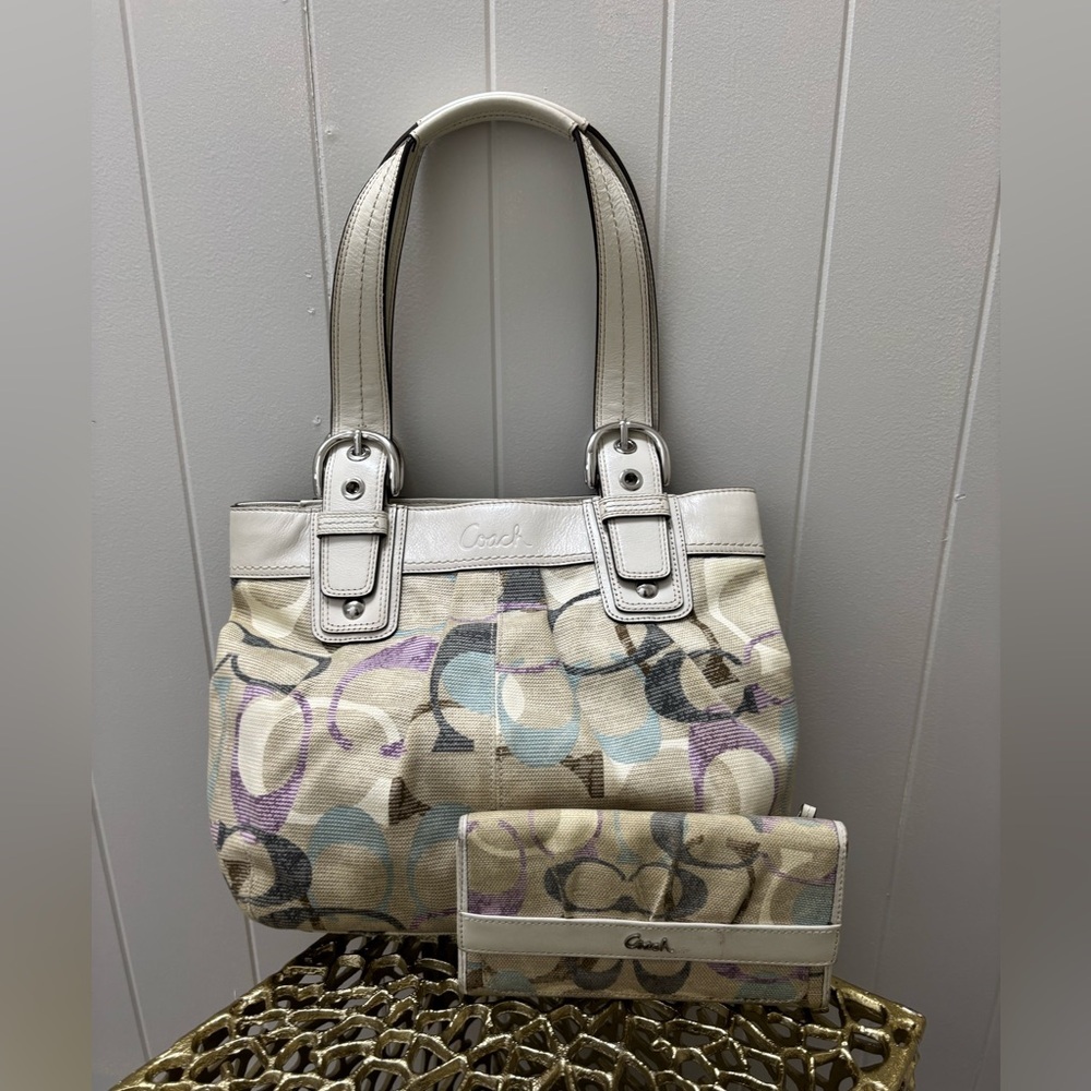 Coach Multicolor Shoulder Bag and Wallet Set